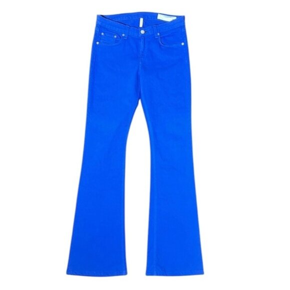 RAG & BONE Designer Denim Elephant Bell Jeans Cobalt Mid Rise Flare Size 29 - Picture 2 of 12
